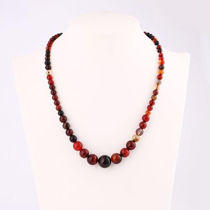 Women Natural Stone Necklace Blue Beads Choker Clavicle Chain Female Crystal Stone Vintage Necklaces Jewelry