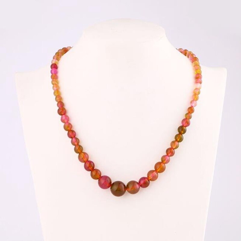 Women Natural Stone Necklace Blue Beads Choker Clavicle Chain Female Crystal Stone Vintage Necklaces Jewelry