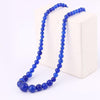 Women Natural Stone Necklace Blue Beads Choker Clavicle Chain Female Crystal Stone Vintage Necklaces Jewelry