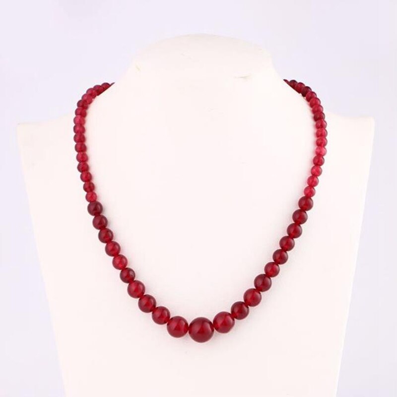 Women Natural Stone Necklace Blue Beads Choker Clavicle Chain Female Crystal Stone Vintage Necklaces Jewelry