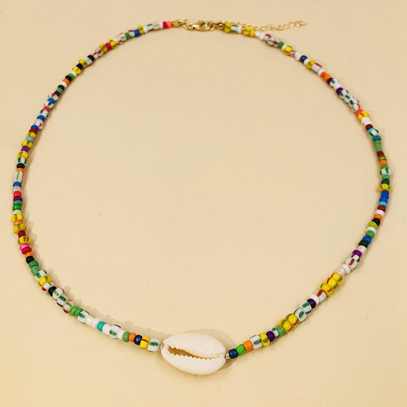 Women Necklace Colorful Bohemian See Shell Cute Bead Necklace Clavicle Necklace For Women Boho Jewelry Christmas Gift