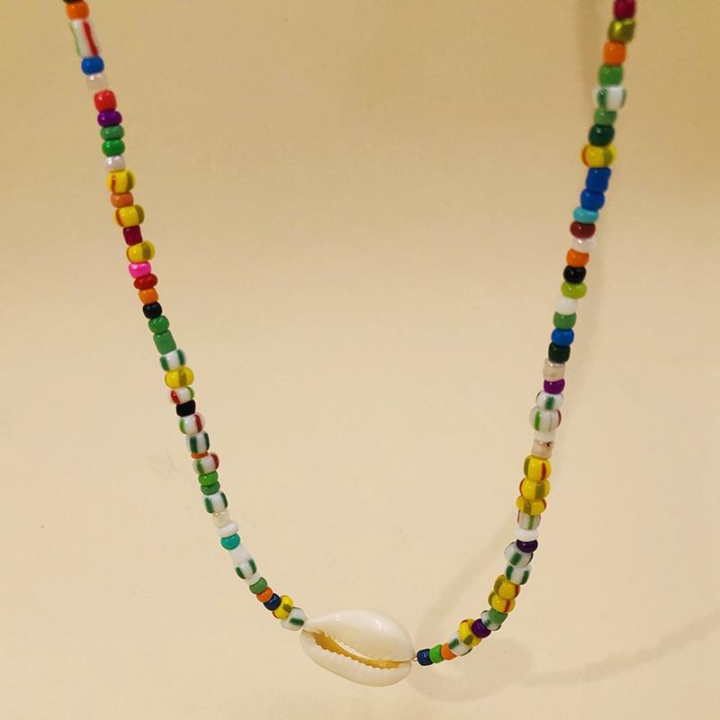 Women Necklace Colorful Bohemian See Shell Cute Bead Necklace Clavicle Necklace For Women Boho Jewelry Christmas Gift