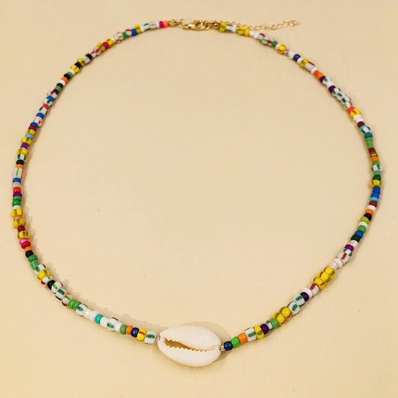 Women Necklace Colorful Bohemian See Shell Cute Bead Necklace Clavicle Necklace For Women Boho Jewelry Christmas Gift