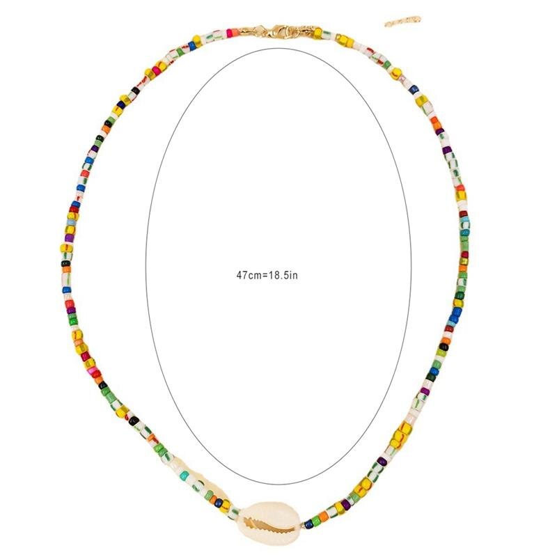 Women Necklace Colorful Bohemian See Shell Cute Bead Necklace Clavicle Necklace For Women Boho Jewelry Christmas Gift