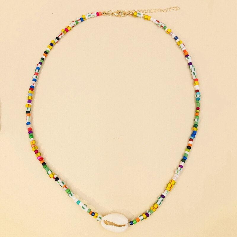 Women Necklace Colorful Bohemian See Shell Cute Bead Necklace Clavicle Necklace For Women Boho Jewelry Christmas Gift