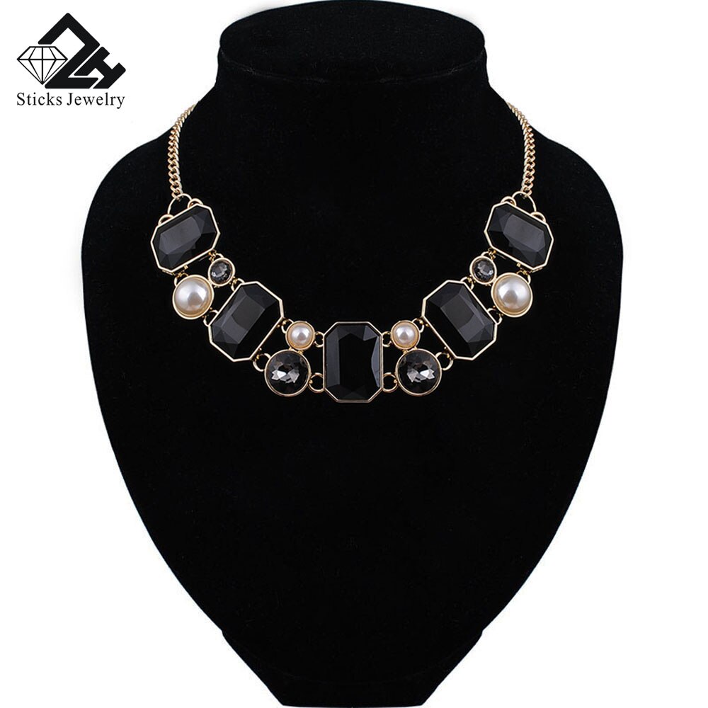 Women Necklace Crystal Statement Short Necklace Geometry Women Party Wedding Jewelry