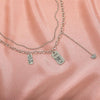 Women Necklace Letter Square Butterflies Pendant Alloy Double Layer Punk Choker Necklace for Daily Wear