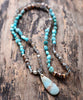 Women Necklace Random Shape Labradorite Onyx Amazonite Pendant Necklace Women Lariat Beads Knotted Bohemi Necklace Dropship