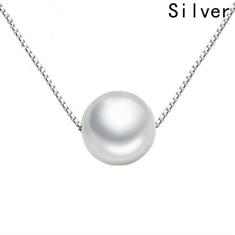 Women Necklace Single Imitation pearls Jewelry White Freshwater Pearl Necklace Wedding Party Jewelry