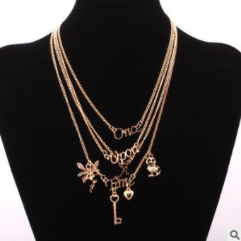 Women Necklaces & Pendants 3 multi layer Necklace Tassel Charm Bar statement Necklace for Women gift