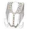 Women Party Crystal Rhinestone Shoulder Jewelry Body Chain Tassels Necklace