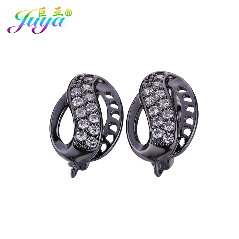 Women Party Jewelry Earrings Supplies Gold/Silver/Rose Gold Cubic Zirconia Hoop Earrings Accessories For Handmade Jewelry Making
