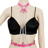 Women Punk Black Pu Leather Harness Belt Bondage Gothic Chain Body Necklace Chain Necklaces Traction Rope Jewelry Gift