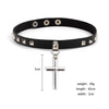 Women Punk Choker Necklace Sexy Cross Gothic Choker  Female Collar Faux Leather Choker Necklace for Women Jewelry