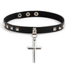 Women Punk Choker Necklace Sexy Cross Gothic Choker  Female Collar Faux Leather Choker Necklace for Women Jewelry