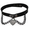 Women Punk Rock Gothic PU Leather Heart Necklace Spike Rivet Collar Studded Choker Necklace Body Jewelry Cosplay Party Gift