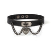 Women Punk Rock Gothic PU Leather Heart Necklace Spike Rivet Collar Studded Choker Necklace Body Jewelry Cosplay Party Gift