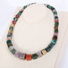 Women Rainbow Necklace Ethnic Men Big Choker Stone Statement Female Healing Onyx Garnet Crystal Azurite Opal Malachite Quartz