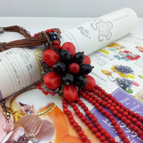 Women Retro Statement Choker Necklace Crystal Flower calaite turquoises stone Necklaces & Pendants Women Collares coral Stone