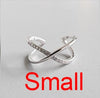 Women Rings Double Layer X Shape Cubic Zircon 925 Sterling Silver Jewelry Criss Cross Ring CZ Eternity Girls Long Open Rings