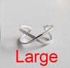 Women Rings Double Layer X Shape Cubic Zircon 925 Sterling Silver Jewelry Criss Cross Ring CZ Eternity Girls Long Open Rings