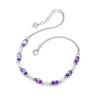Women S925 Sterling Silver Bracelet Luxury violet Paved Option Link Chain Purple Zircon Bijoux Fashion Jewelry Wholesale