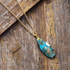 Women Semiprecious Stone Pendant Necklace Turquoises Chain Choker Necklace Classic Chic Women Jewelry Bijoux