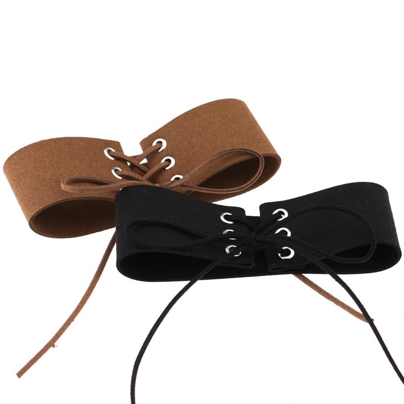 Women Sexy Lace Up Anime Jewelry Velvet Leather Vintage Punk Gothic Choker Necklace for Women Girl Jewelry Gift Accessories