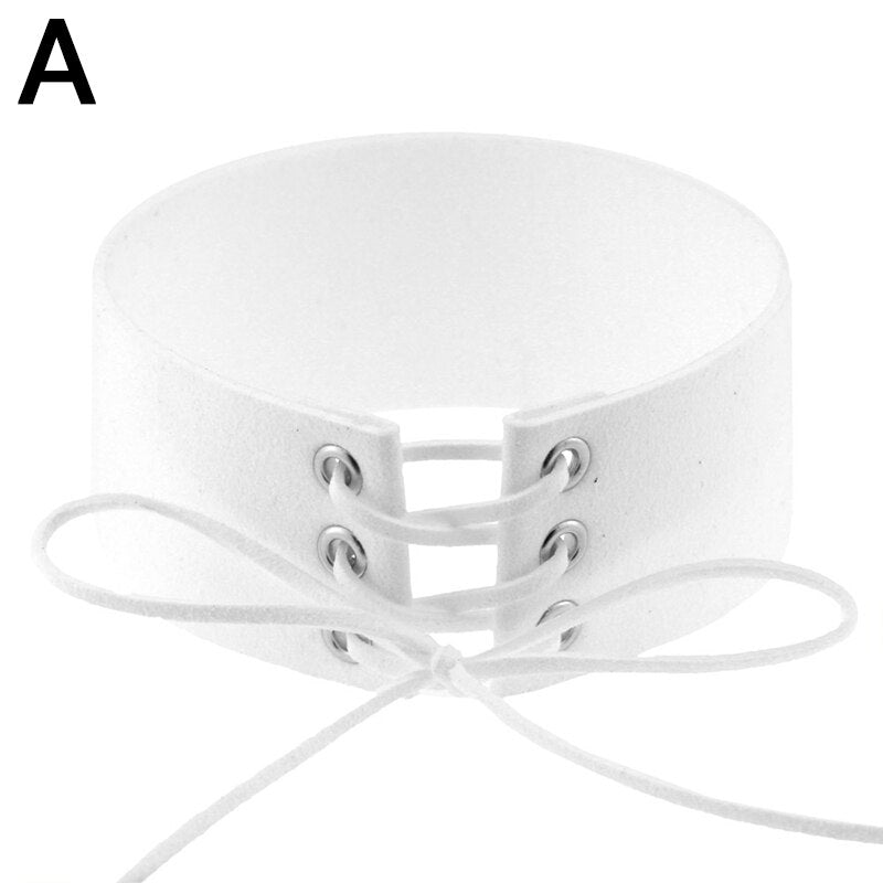 Women Sexy Lace Up Anime Jewelry Velvet Leather Vintage Punk Gothic Choker Necklace for Women Girl Jewelry Gift Accessories