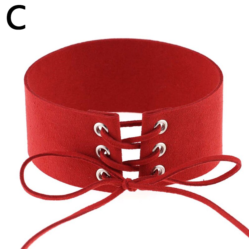 Women Sexy Lace Up Anime Jewelry Velvet Leather Vintage Punk Gothic Choker Necklace for Women Girl Jewelry Gift Accessories