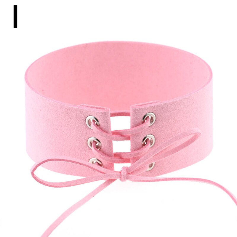 Women Sexy Lace Up Anime Jewelry Velvet Leather Vintage Punk Gothic Choker Necklace for Women Girl Jewelry Gift Accessories