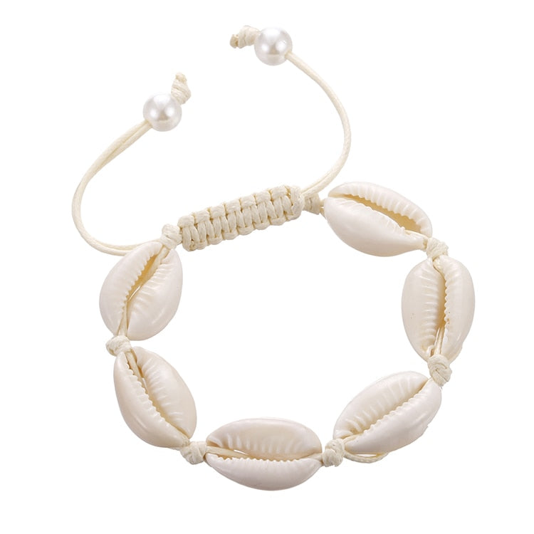 Women Shell Ankle Bracelet Natural Seashell Bracelet Jewelry Charm Barefoot Beach with Ankle strap Summer Bohemian Accessories