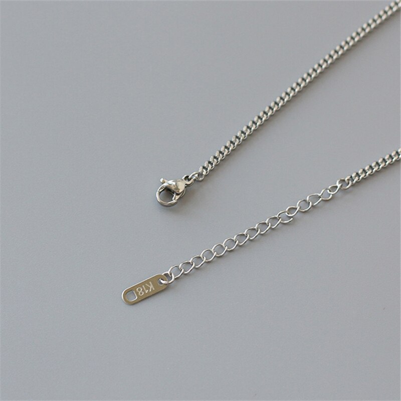 Women Silver Color Simple Love Heart Pendant Necklace Titanium steel Splicing chain Necklace Bijoux Collar Jewelry Drop shipping