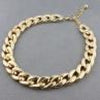 Women Simple Punk Style Cut Link Chain Choker Shiny All Match Necklace Jewelry Hip Hop Big Chunk Aluminum Gold Color Chain