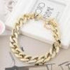 Women Simple Punk Style Cut Link Chain Choker Shiny All Match Necklace Jewelry Hip Hop Big Chunk Aluminum Gold Color Chain