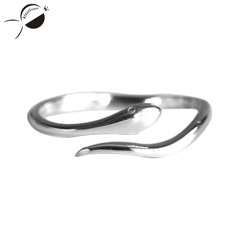 Women Snake Shape Rings Sterling Silver Rings 925 Ring for Women Adjustable Wedding Band Lovers Engagement Jewelry Silver Ring