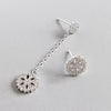 Women Snowflake Asymmetric Drop Earring 100% Real 925 Sterling Silver Jewelry High Quality AAAA Zircon Pendientes