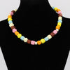 Women Statement Necklace Handmade Multicolor Wood Bead Strand Necklace Cute Jewelry Female Girl Accessories Choker Necklaces