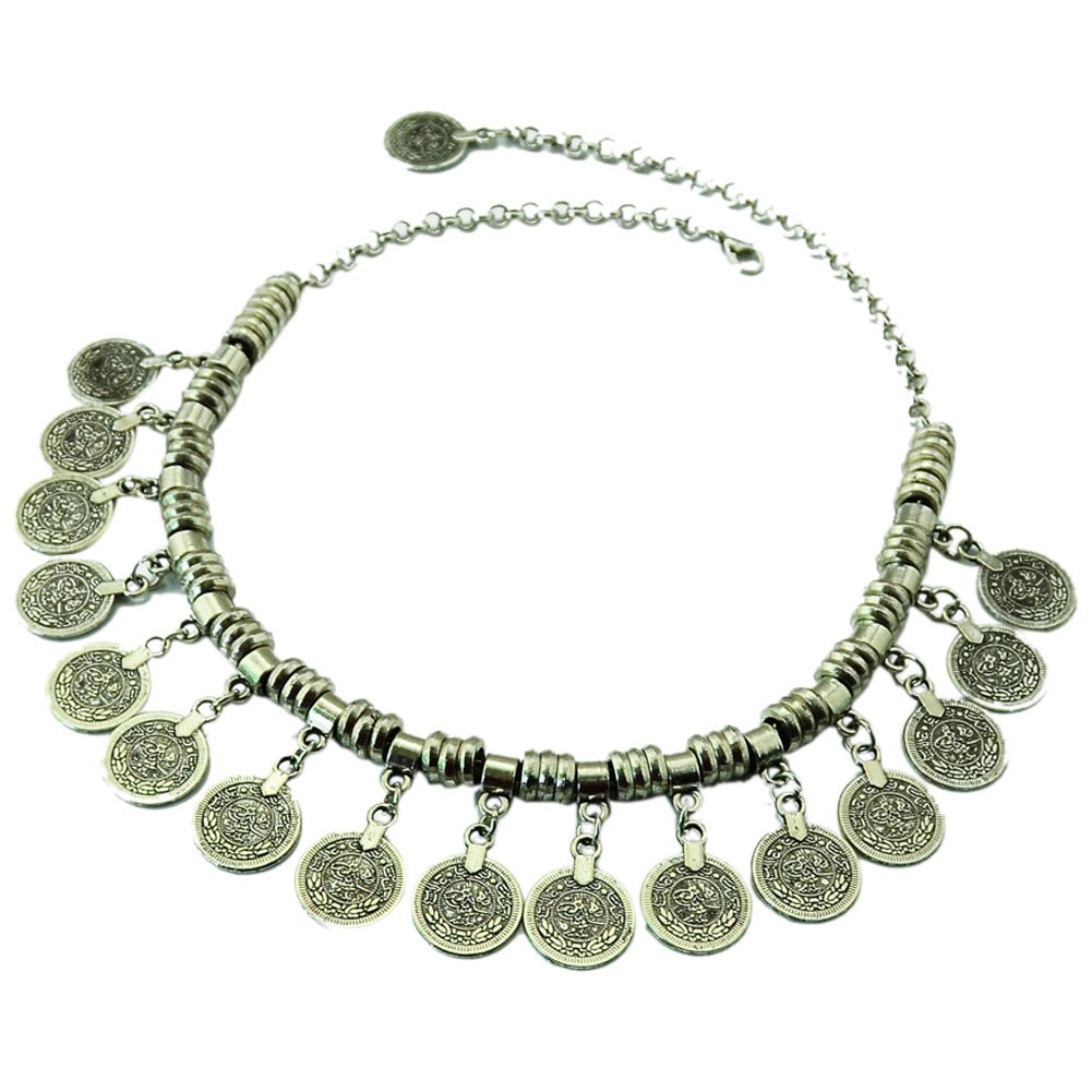 Women Stylish Pretty Boho Fashion Ethnic Statement Bib Pendant Collar Choker Coin Necklace M749