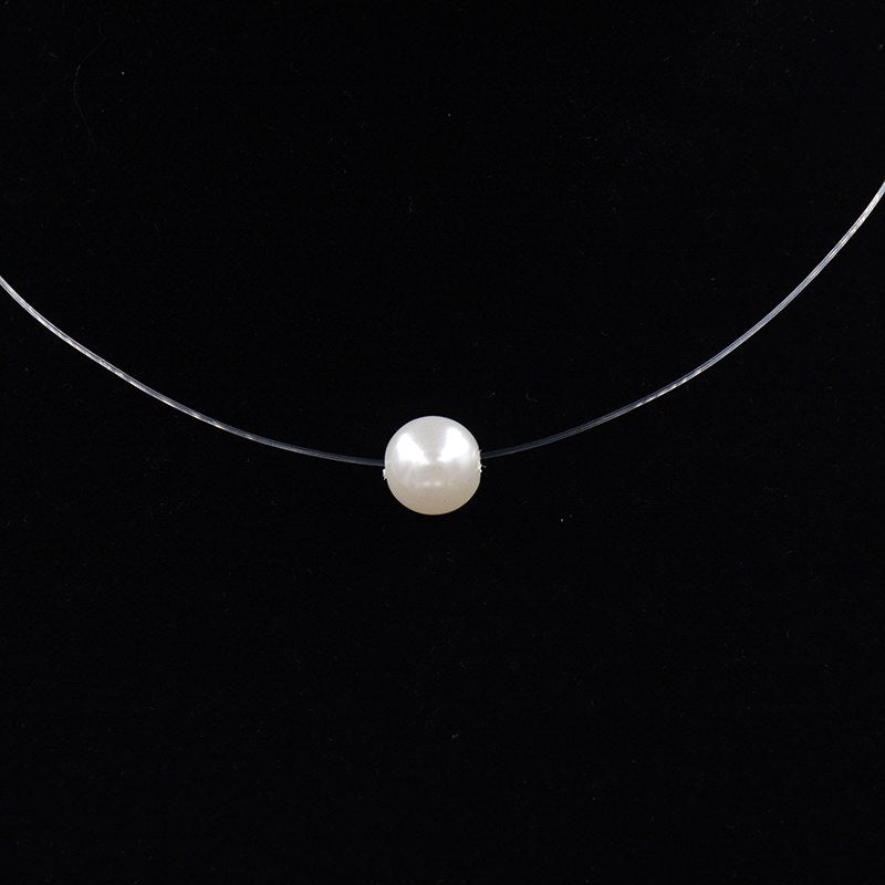 Women Transparent Fishing Line Necklace Silver Invisible Chain Necklaces pendants Rhinestone Choker Necklaces Collier Femme