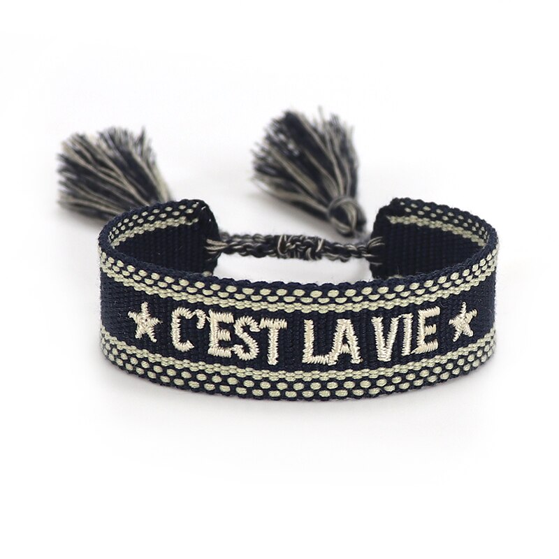 Women Woven Bracelet Handmade Friendship Bracelet Vintage Jewelry Gift with Adjustable Length and Tassels