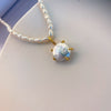 Women baroque pearl neckalce with pearl pendant real gold plated jewelry
