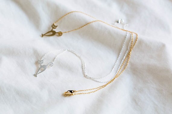 Women choker Cute Animal Stray Cat  Necklace christmas gift for friend