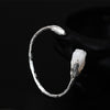 Women genuine jade bangles 925 sterling silver mosaic white jade gold color orchid design charms bangles for women jewelry gift