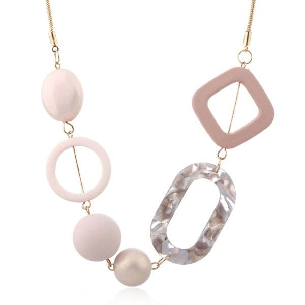 Women's Acrylic Beads Necklaces & Pendants for Women Statement Colorful Beaded Necklace Fashion Jewelry for Gifts to Woman MX019