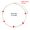 Women's Acrylic Imitation Pearl Bohemia Short Choker Chain Beaded  Boho Colorfu Mushroom Charm Collar Necklace Jewelry Femme