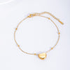 Women's Ankle Leg Bracelet Beach Jewelry Ladies Gold Color Stainless Steel Chain With Heart Pendant Anklets for Women