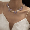 Women's Butterfly Cuban Chain Necklace Gold Silver Color Hip Hop Jewelry Necklace Bracelet Set