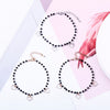 Women's CZ Crystal Heart Charm Bracelets Bangle Jewelry Gift Gold Color Link Chain Black Beades Bracelet pulseras mujer