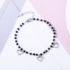 Women's CZ Crystal Heart Charm Bracelets Bangle Jewelry Gift Gold Color Link Chain Black Beades Bracelet pulseras mujer